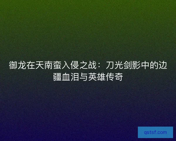 御龙在天南蛮入侵之战：刀光剑影中的边疆血泪与英雄传奇