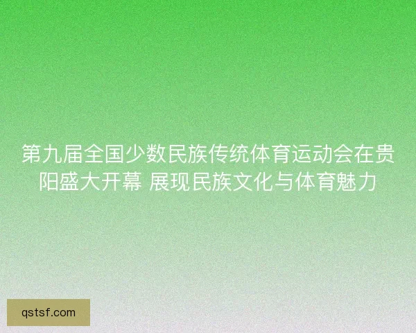 第九届全国少数民族传统体育运动会在贵阳盛大开幕 展现民族文化与体育魅力