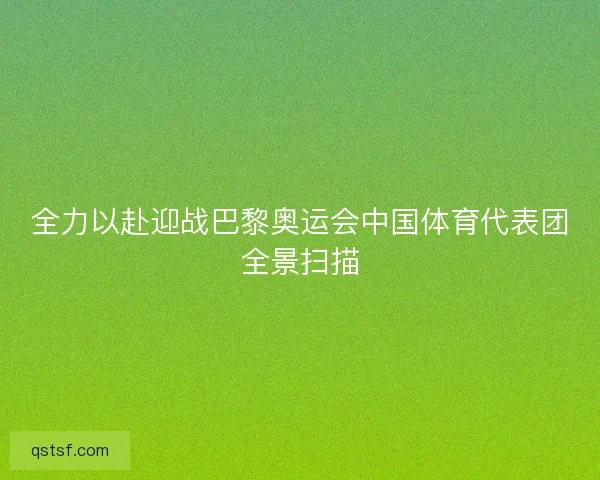 全力以赴迎战巴黎奥运会中国体育代表团全景扫描